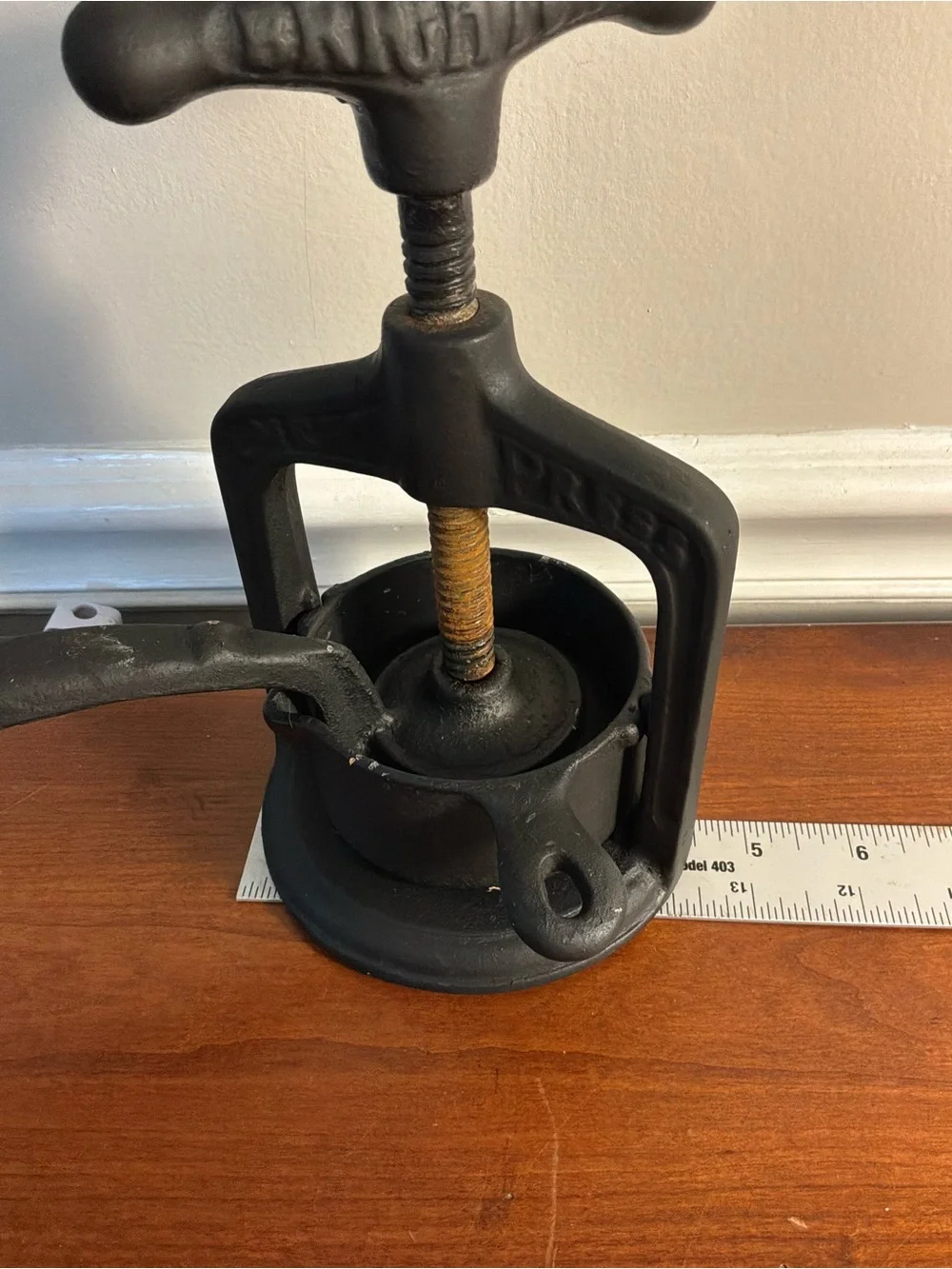 Vintage Brighton Black Cast Iron Hand Meat Press/Citrus Juicer